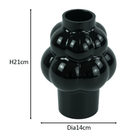 Foxy glas vase sort 21 cm