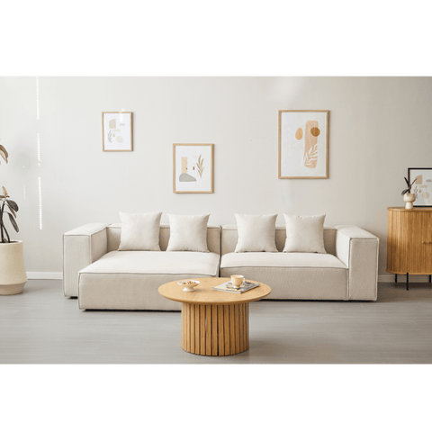 Hailey - Venstrevendt chaiselong modulsofa i beige med 2 moduler L: 294 X D: 148 X H: 65 cm