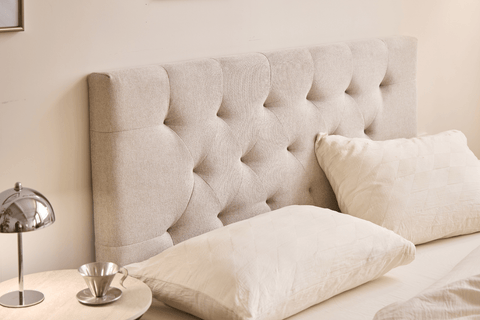 Nia sengegavl 180x63 cm i beige tekstil