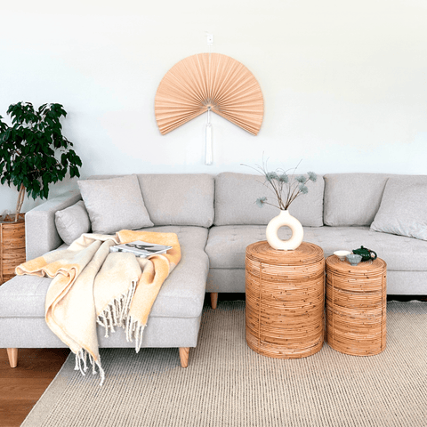 Brandy - Højrevendt og venstrevendt vendbar chaiselong sofa beige - L: 290  x D: 96 x H: 80 cm