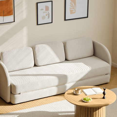 Katarina foldbar sovesofa beige L: 217 x D: 77/145 x H: 75 cm