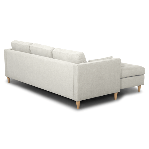 Lulu - Højrevendt og venstrevendt vendbar chaiselong sofa lys beige - L: 215 x D: 82 x H: 78 cm
