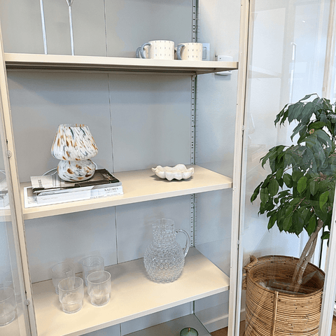 Herman glas skænk/vitrineskab - Beige metal 80x40x105 cm