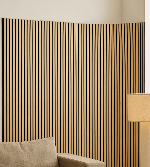 Premium fleksibel akustikpanel i egetræsfiner 2400x520x18 mm