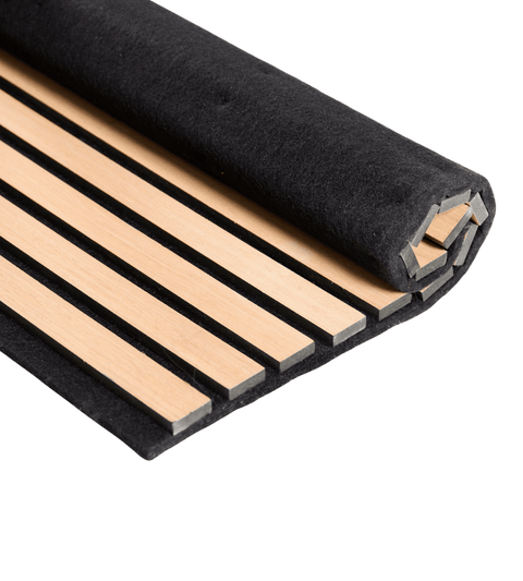 Premium fleksibel akustikpanel i egetræsfiner 1200x520x18 mm