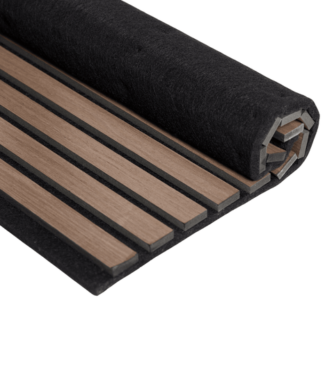 Premium fleksibel akustikpanel i røget egetræsfiner 2400x520x18 mm
