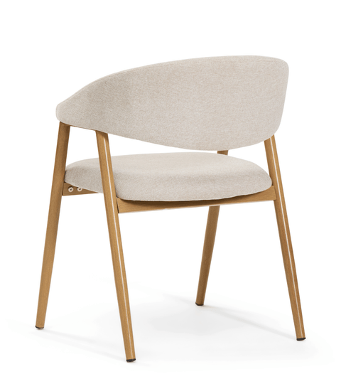 Ebba spisebordsstol - Beige tekstil med ben i egelook
