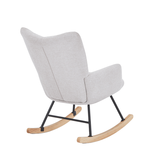 Robert gyngestol med armlæn - beige tekstil med eg