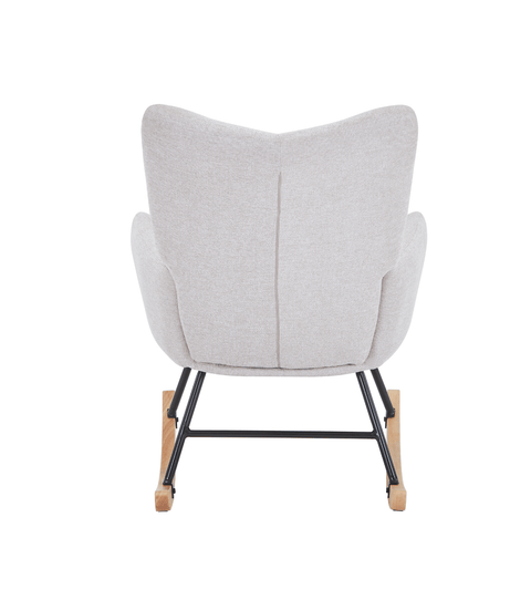 Robert gyngestol med armlæn - beige tekstil med eg