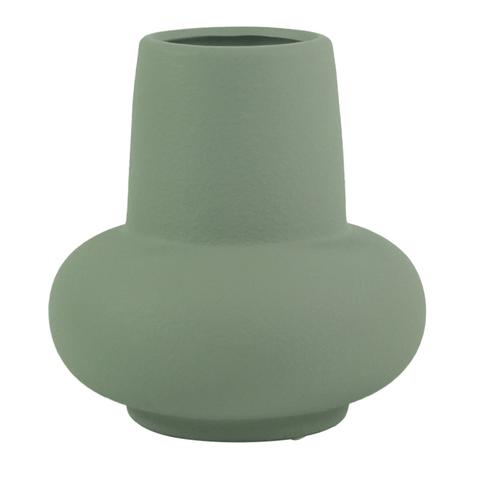 Birka keramik vase støvet grøn 15 cm