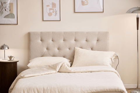 Nia sengegavl 140x63 cm i beige tekstil