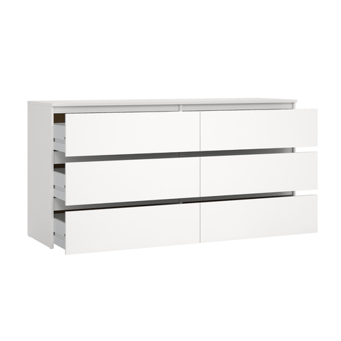 Maise kommode H:70 x B:138 x B:41 cm med 6 skuffer i hvid