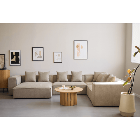 Hailey - U-sofa modulsofa i sand med 4 moduler - Højrevendt chaiselong L: 368 X D: 247 X H: 65 cm