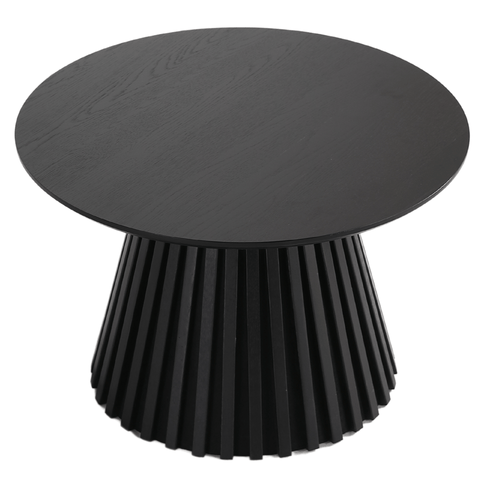 Lewis lamel sofabord sort Ø70 cm
