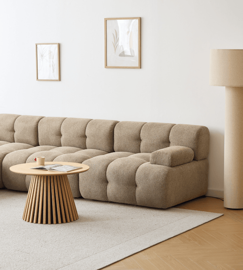 Lilie - modulsofa i sand med 3 moduler - L: 285 x D: 95 x H: 64 cm