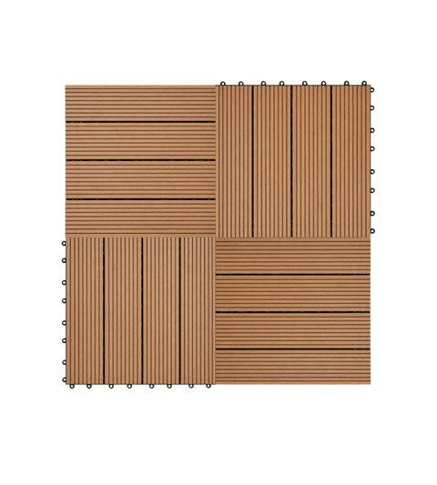 Wesley - terrasseflise i komposit i mahogni farve 30 x 30 cm