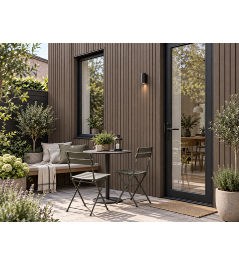 Kinsley - Facadebeklædning med lameller i brun komposit 2900 x 219 x 29 mm