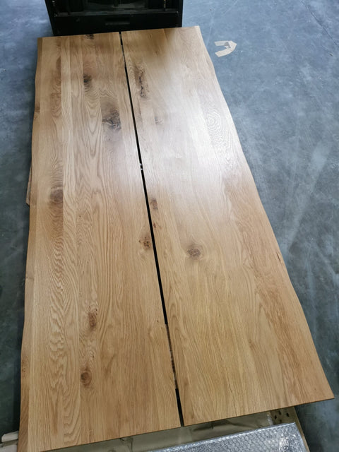 Susan plankebord - 200x95 cm - naturligt olieret eg med krydsben (Forberedt til tillægsplader).  (OUB12263) - se produktbeskrivelse