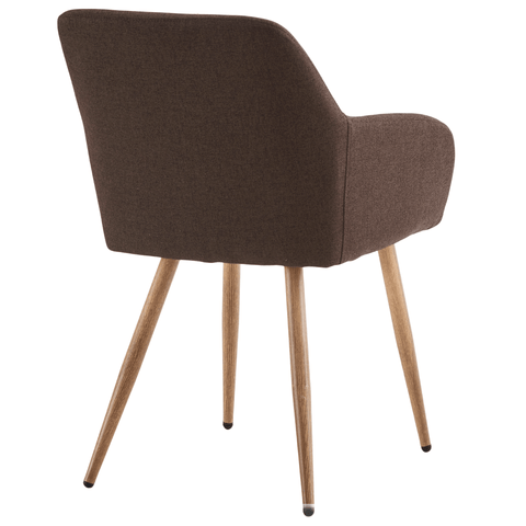 Jenna spisebordstol - brun tekstil med egelook