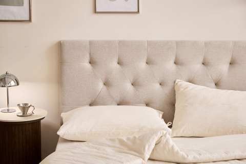 Nia sengegavl 180x63 cm i beige tekstil