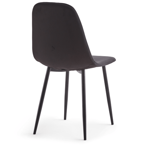 Anna spisebordsstol - polstret sort velour