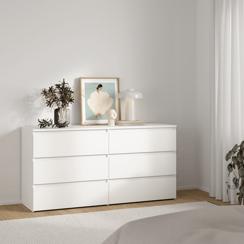 Maise kommode H:70 x B:138 x B:41 cm med 6 skuffer i hvid