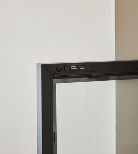 Herman Vitrineskab - Sort metal/glas - 80x40x180 cm