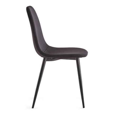 Anna spisebordsstol - polstret sort velour