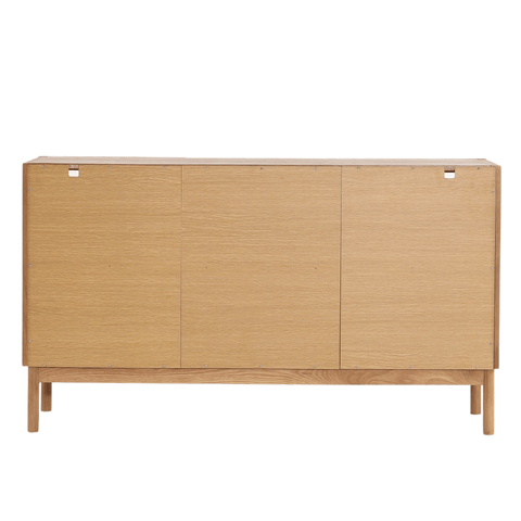 Havana egetræ glas skænk/vitrineskab med 3 låger - 80x40x140 cm