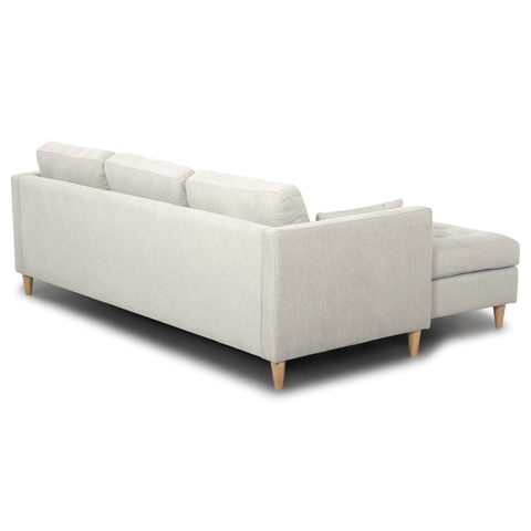 Lulu - Højrevendt og venstrevendt vendbar chaiselong sofa lys beige - L: 215 x D: 82 x H: 78 cm