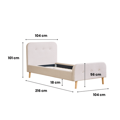 Christian sengeramme i grå 90x200 cm ekskl. sengelameller og madrasser