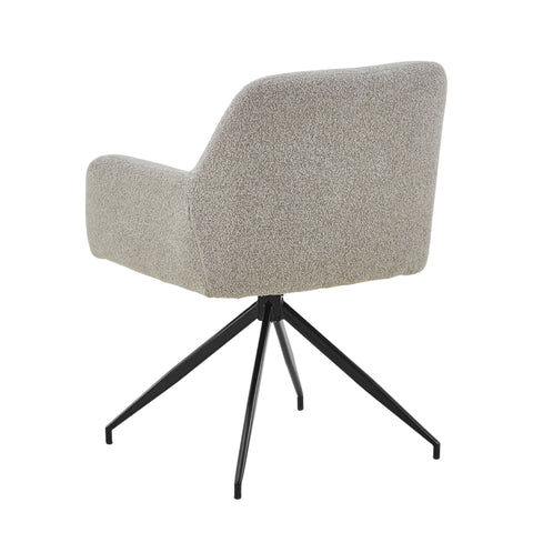 Ofelia Spisebordsstol - Beige Boucle Med Drejefunktion 360 Grader