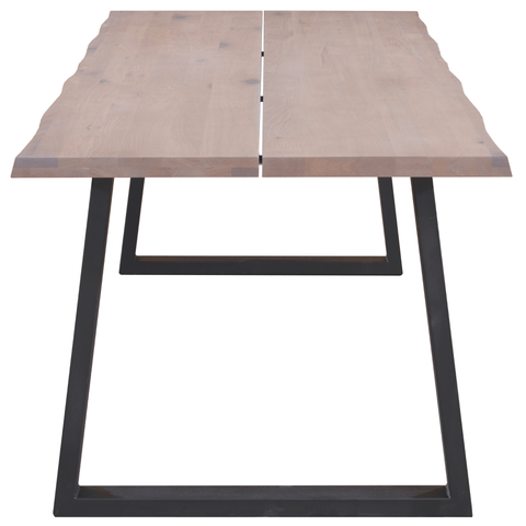 Esther plankebord - 200x95 cm - i hvidolieret eg med firkantet ben - (Forberedt til tillægsplader)