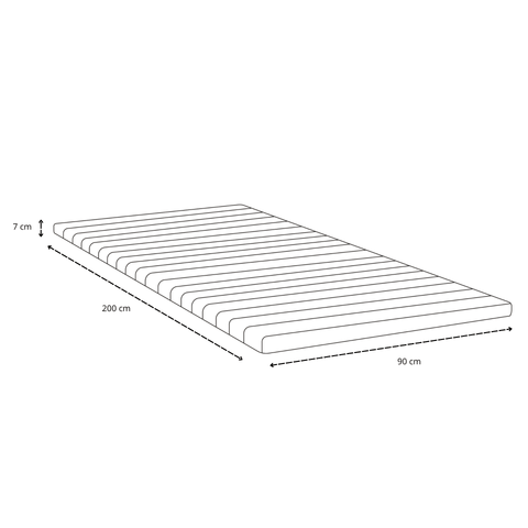 Premium boxmadras seng i beige med 90x200 cm med 7 cm topmadras i memoryskum ekskl. ben