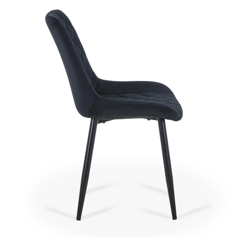 Amina - spisebordsstol i sort velour