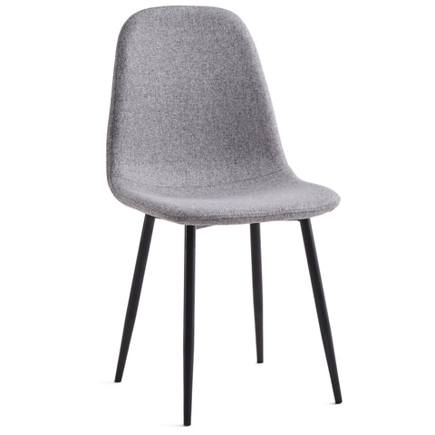 Anna spisebordsstol - Grå tekstil med sorte ben