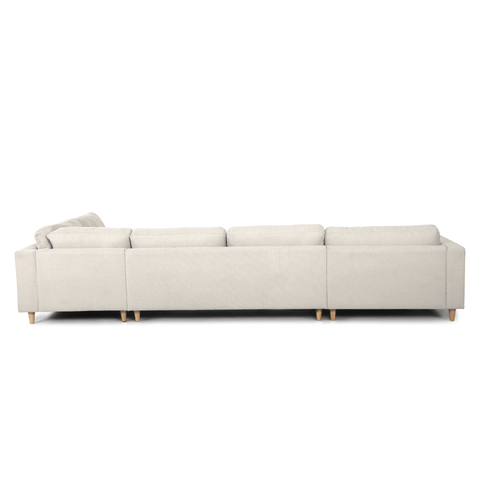 Brandy - venstrevendt u-sofa i beige med chaiselong - L: 366 x D: 211 x H: 80 cm