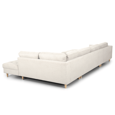 Brandy - venstrevendt u-sofa i beige med chaiselong - L: 366 x D: 211 x H: 80 cm