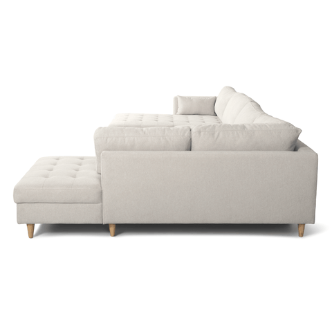Brandy - venstrevendt u-sofa i beige med chaiselong - L: 366 x D: 211 x H: 80 cm