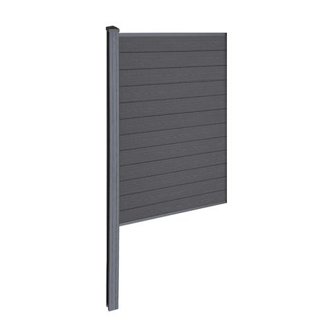 Finley komposithegn midtermodul - H: 180 x L: 95 cm - Antracitgrå/sort