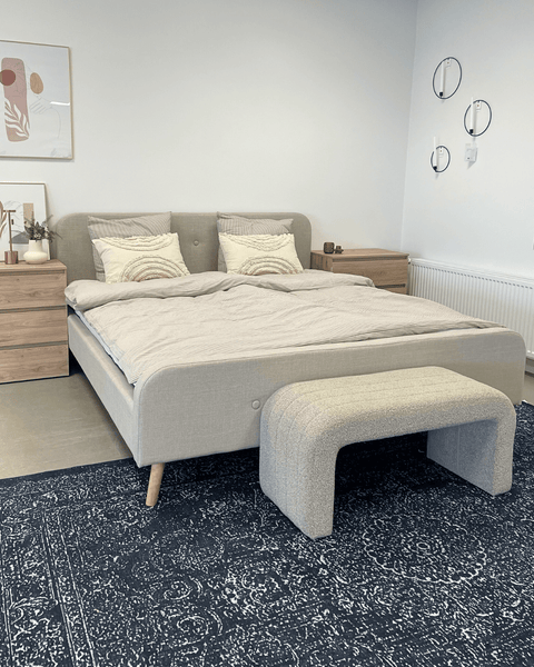 Premium Christian seng i beige 140x200 cm inkl. sengelameller og madrasser