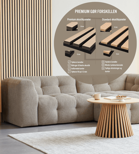 Premium akustikpanel prøve i røget egefinér 150 x 120 mm