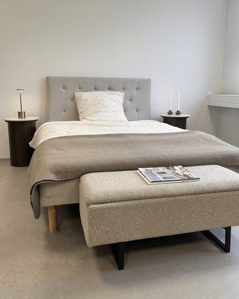 Nia sengegavl 140x63 cm i beige tekstil