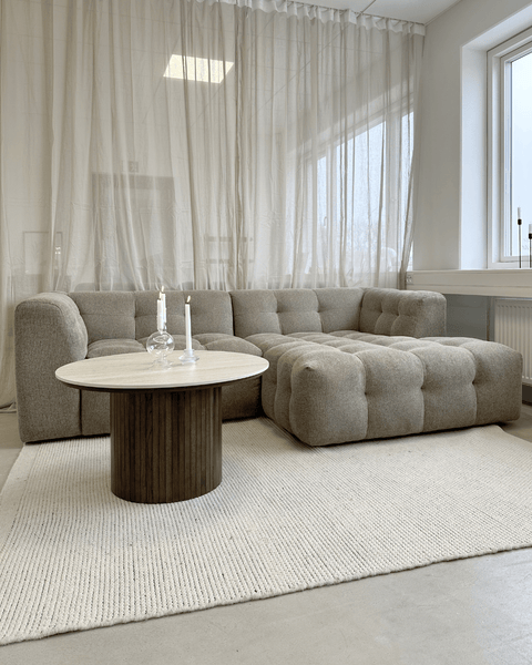Poppy chaiselong bubble sofa sand - venstrevendt