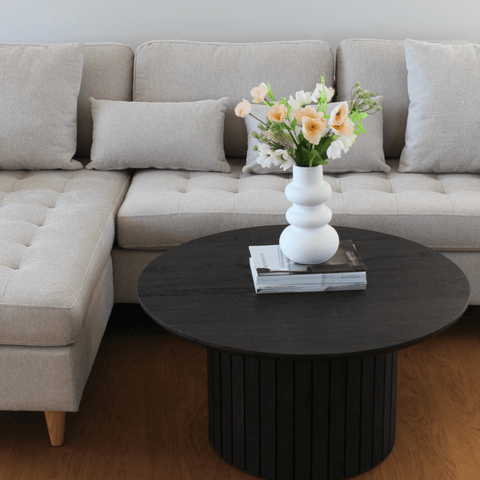 Lulu - Højrevendt og venstrevendt vendbar chaiselong sofa lys beige - L: 215 x D: 82 x H: 78 cm