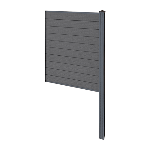 Finley komposithegn afslutningsmodul - H: 150 x L: 95 cm - Antracitgrå/sort