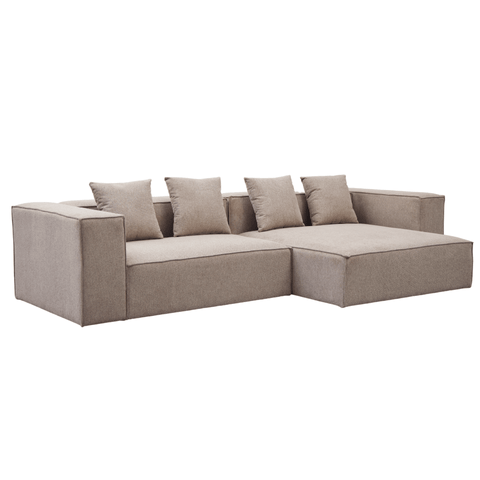 Hailey - Højrevendt chaiselong modulsofa i sand med 2 moduler L: 294 X D: 148 X H: 65 cm
