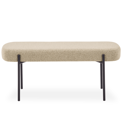 Helena bænk i beige boucle 100x36x43 cm