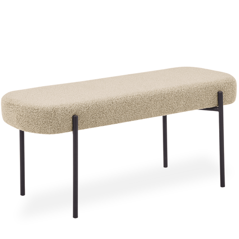 Helena bænk i beige boucle 100x36x43 cm