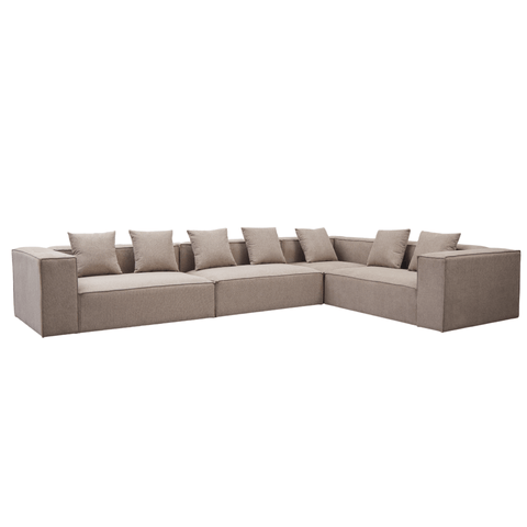 Hailey - Hjørnesofa modulsofa i sand med 4 moduler (Opstilling 2)  L: 368 X D: 247 X H: 65 Cm
